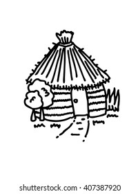 Hut cartoon