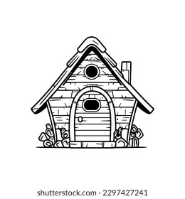 Hut cartoon isolated on white background. vector illustration.