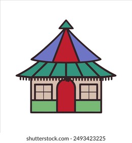 hut color natural vector illustration 