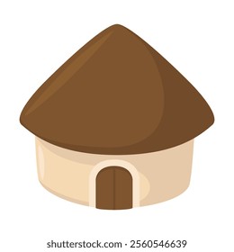 Hut Emoji Icon Illustration. Tribal Home Vector Symbol Emoticon Design Doodle Vector.