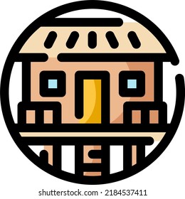 Hut Filled Outline vector design and illustration template