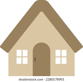 hut flat colored vector illustration
