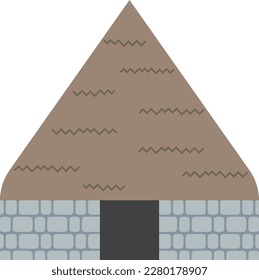 hut flat colored vector illustration