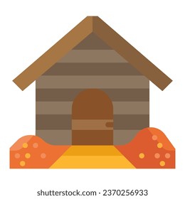 hut flat icon,vector and illustration
