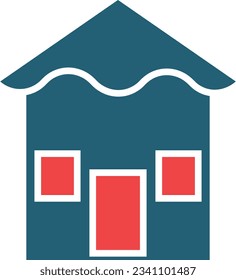 Hut Glyph Two Color Icon For Personal And Commercial Use.
