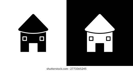 Hut icon black clipart pack.