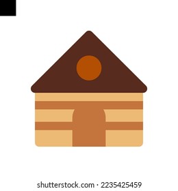 hut icon flat style vector