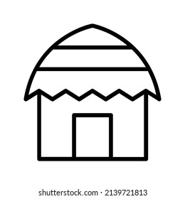 Hütte Icon. Line Art Design einzeln auf weißem Hintergrund