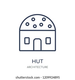 Hut icon. Hut linear symbol design from Architecture collection. Simple outline element vector illustration on white background.