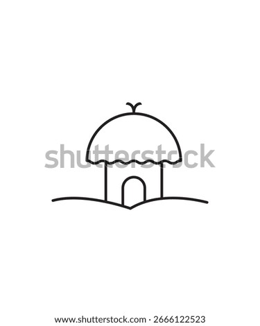 hut icon, vector best line icon.