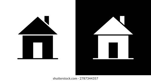 Hut icon vector. Black and white flat icons