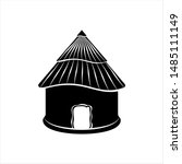 Hut Icon, Village Hut Icon Vector Art Illustration