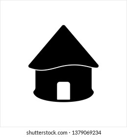 Hut Icon, Village Hut Icon Vector Art Illustration