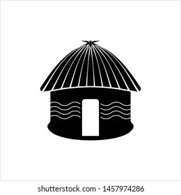 Hut Icon, Village Hut Icon Vector Art Illustration