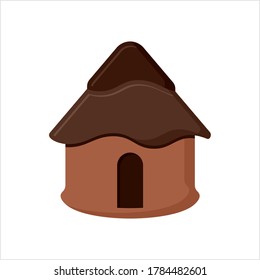 Hut Icon, Village Hut Icon Vector Art Illustration