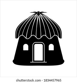 Hut Icon, Village Hut Icon Vector Art Illustration