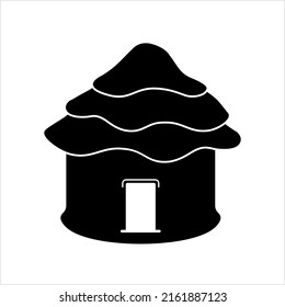 Hut Icon, Village Hut Icon Vector Art Illustration
