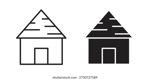 Hut icons for design. Easily editable stroke. Modern flat design.