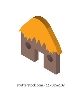 Hut isometric left top view 3D icon