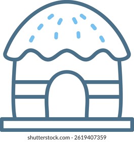 Hut Line Two Colour Icon