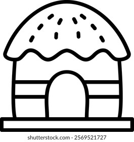 Hut Line Vector Icon Design