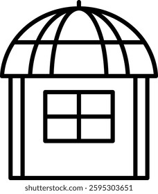 Hut Line Vector Icon Design