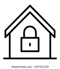 Hut with lock showing home security system 