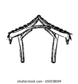 hut manger icon. merry christmas design