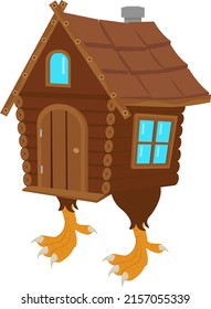 A hut on chicken legs. Fairy tale Slavic fantasy. Vector illustration.