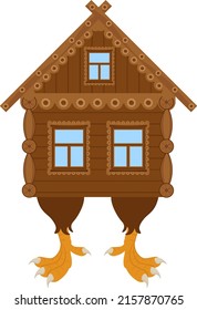 A hut on chicken legs. Fairy tale Slavic fantasy. Vector illustration.