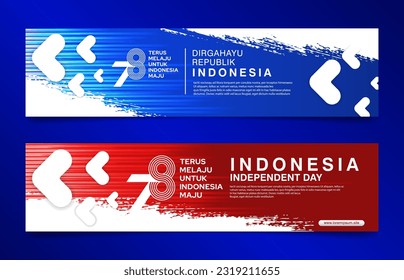 HUT RI Ke-78 Banner design, 78th Indonesia independence day stylish abstract scratched flag design