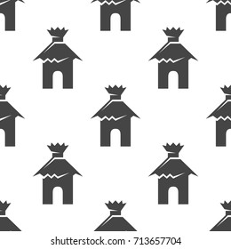 Hut seamless pattern. Vector illustration for backgrounds