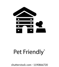 Hut shape home with bone in box showing kennel 