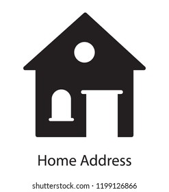 Hut shape home showing home address icon