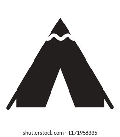 
A hut shape tent on the floor with the door like opening depicting camp for travelling and adventures 
