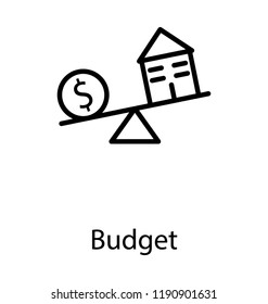 Hut shaped home with dollar showing house budget 