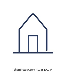 Hut thin line icon. Ethnic house, shelter, building isolated outline sign. Architecture, real estate, property concept. Vector illustration symbol element for web design and apps