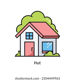 Hut vector  Filled outline icon style illustration. Symbol on White background EPS 10 File