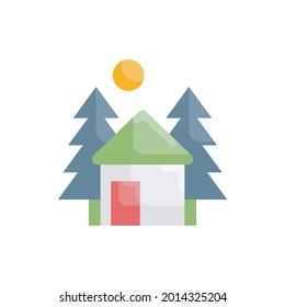 Hut vector flat icon style illustration. EPS 10 file 