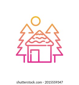 Hut vector gradient icon style illustration. EPS 10 file