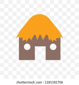 Hut vector icon isolated on transparent background, Hut logo concept