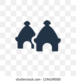 Hut vector icon isolated on transparent background, Hut transparency concept can be used web and mobile