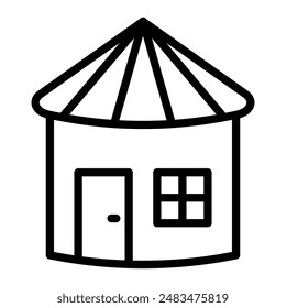 Hut Vector Line Icon Design