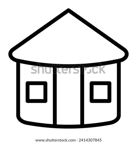Hut Vector Line Icon Design