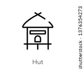 hut vector line icon. Simple element illustration. hut outline icon from africa concept. Can be used for web and mobile