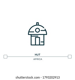 hut vector line icon. Simple element illustration. hut outline icon from africa concept. Can be used for web and mobile
