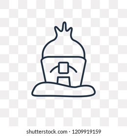 Hut vector outline icon isolated on transparent background, high quality linear Hut transparency concept can be used web and mobile