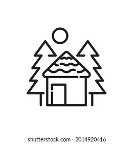 Hut vector outline icons style illustration. EPS 10 file