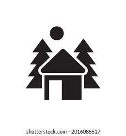Hut vector solid icons style illustration. EPS 10 file