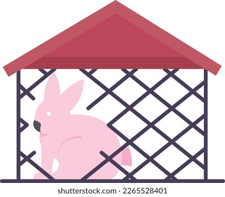 Hutch concept, rabbit kennel vector color icon design, Pet and Vet symbol, Animal Shelter sign, four legged friends stock illustration